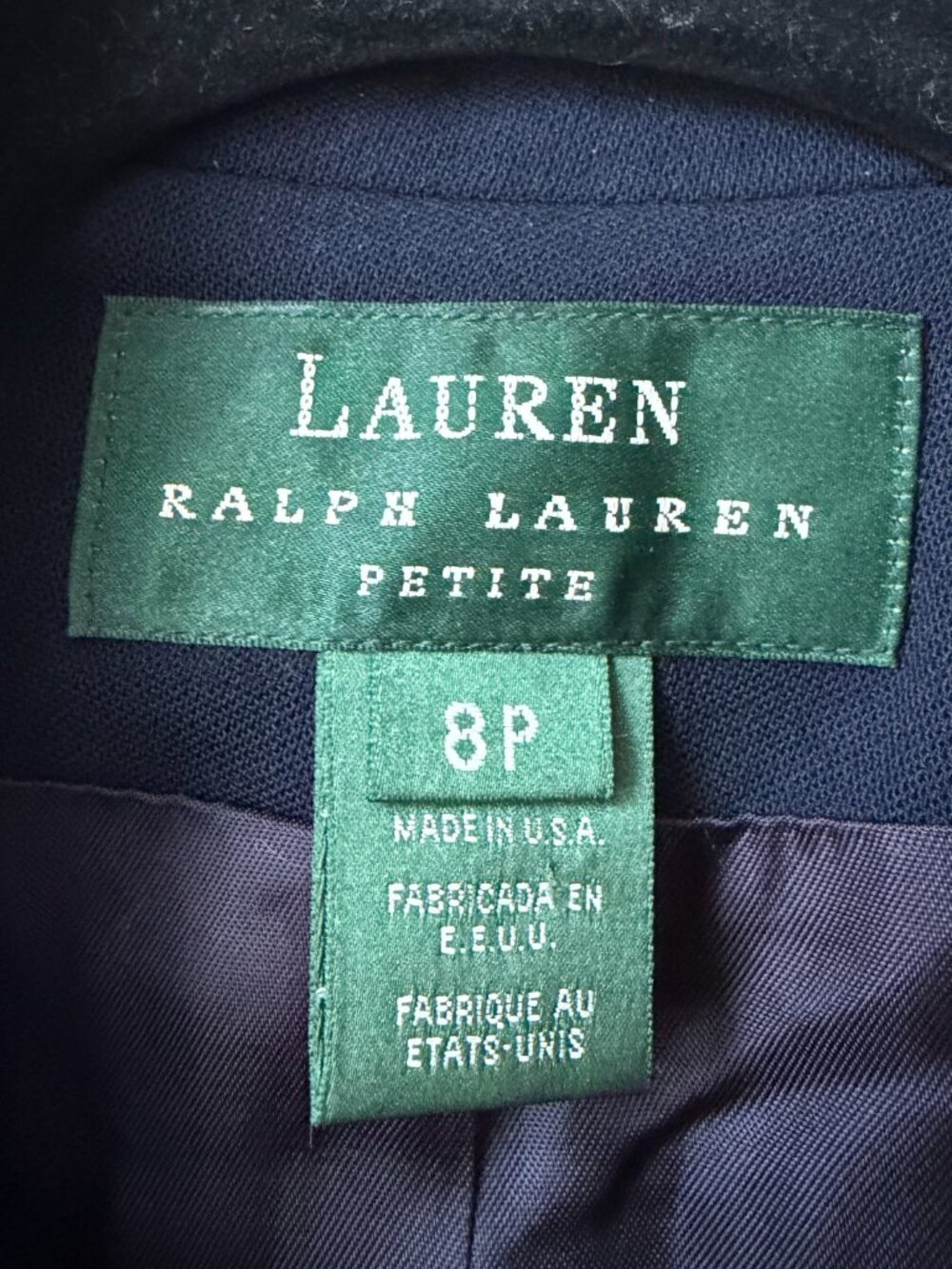 Lauren Ralph Lauren Old Money Navy Wool Double Breasted Blazer Size 8P - Picture 6 of 7